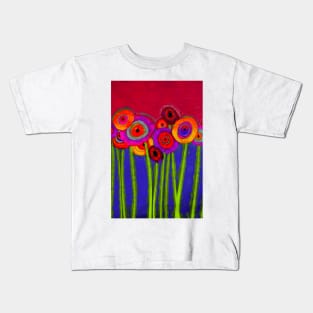 Flower Power Colorful Abstract Flowers One Kids T-Shirt